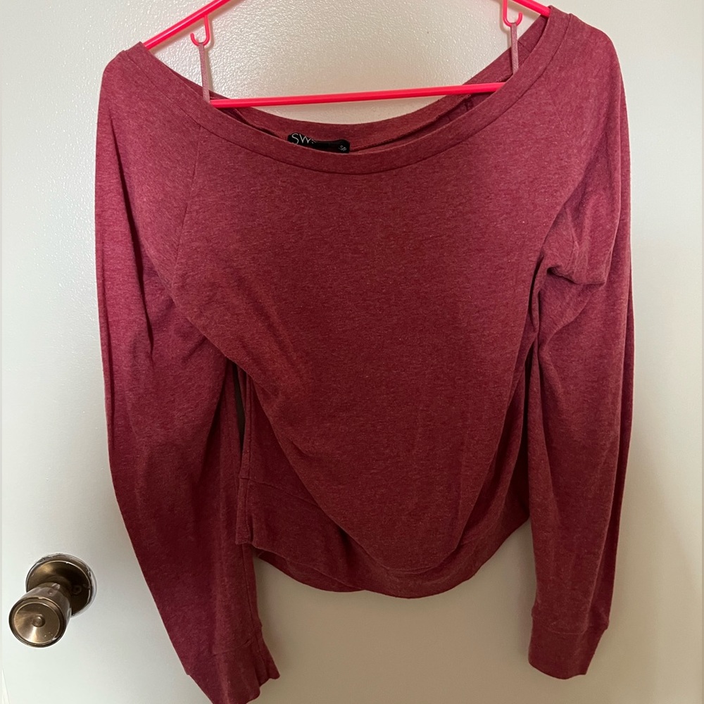 SWS Slightly Cropped Wide Neck Long-Sleeve Tee
